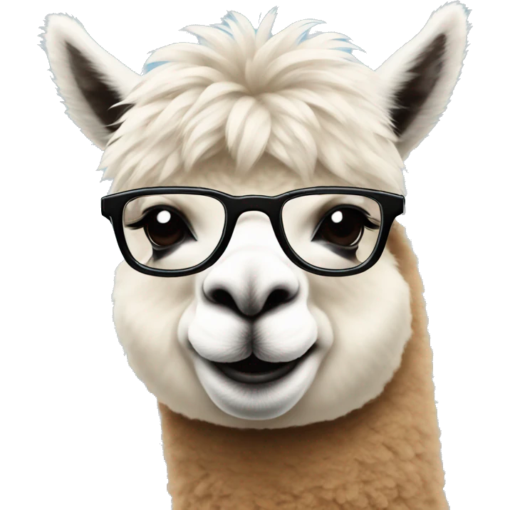 Alpaca with glasses  emoji