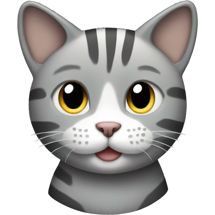 Grey striped cat with white paws emoji