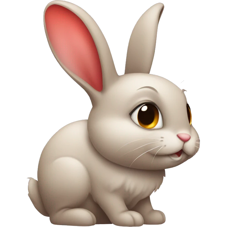 Shy bunny blushing bright red cheeks emoji