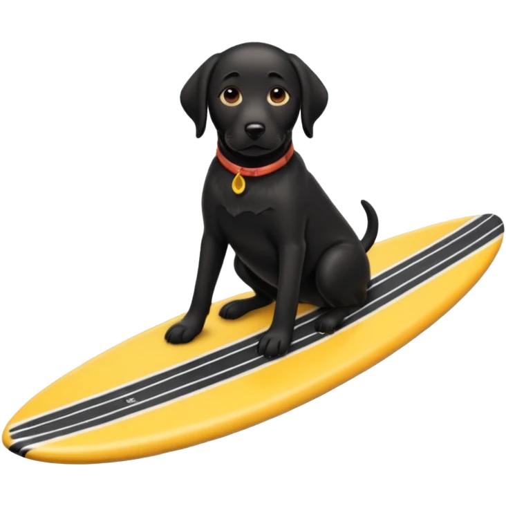 black lab riding surfboard emoji