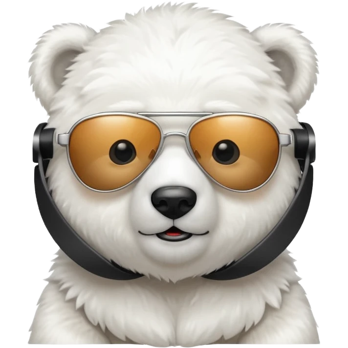 baby Polar bear with sun glasses emoji