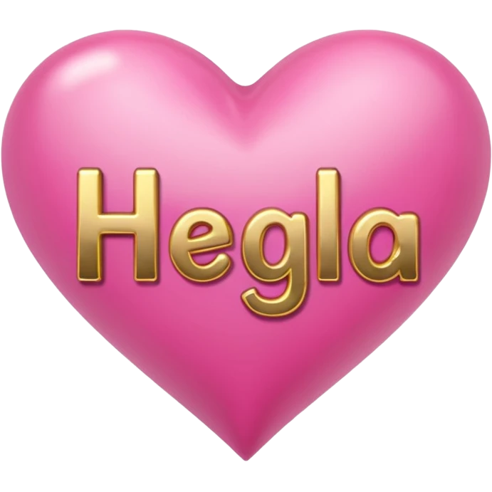 In pink heart,the gold inscription "Helga" in large letters emoji