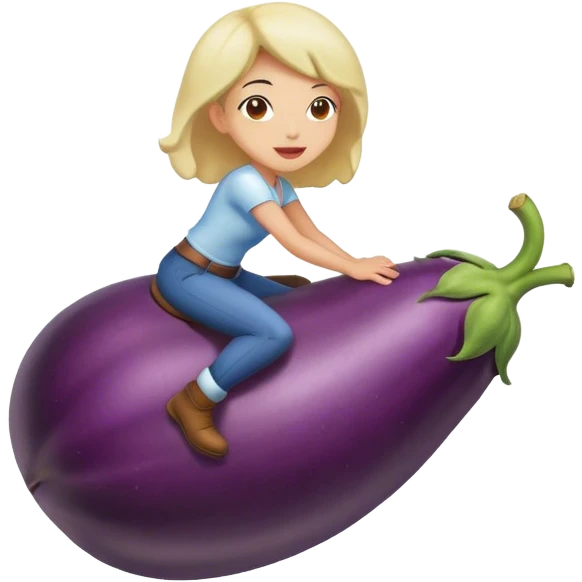 girl riding eggplant  emoji