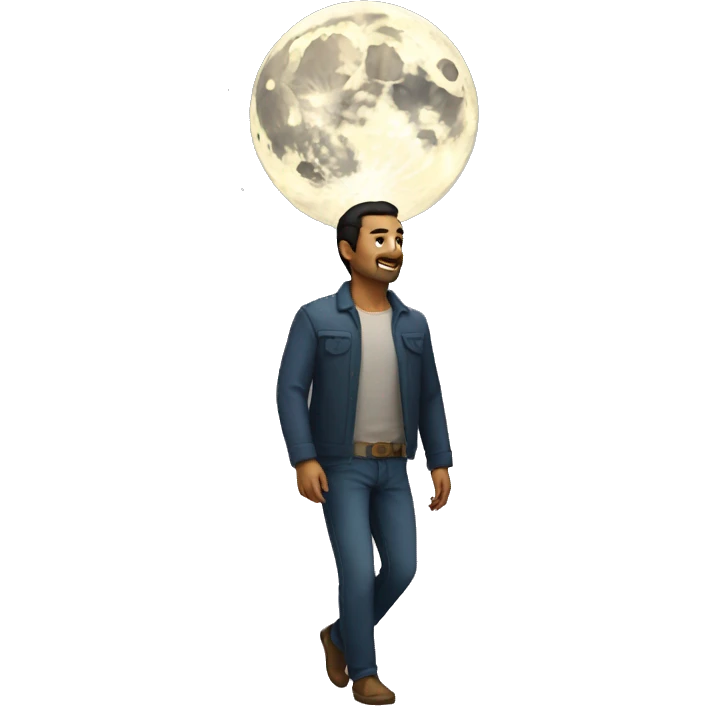 Hombre andando por la luna emoji