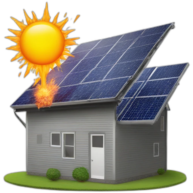 A solar energy panel explotion emoji