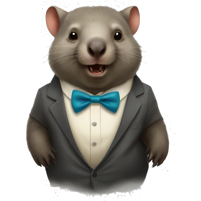 wombat with a bow tie emoji