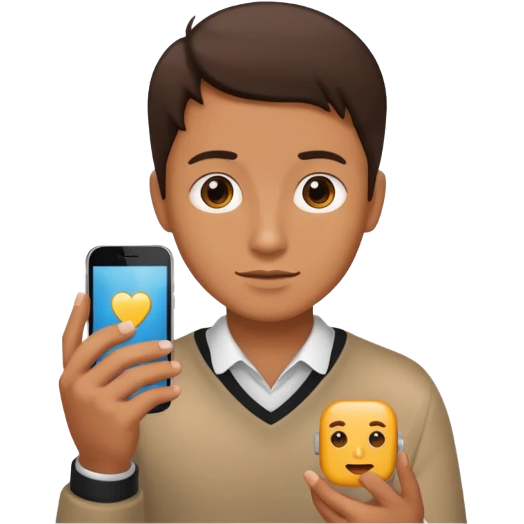 an icon of a person with a small chip next to him emoji