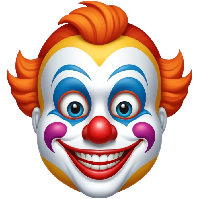 Una cara feliz con una máscara de payaso en mano emoji