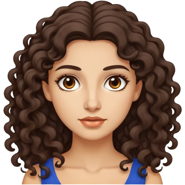 attractive Greek woman with long curly dark brown hair and light skin emoji
