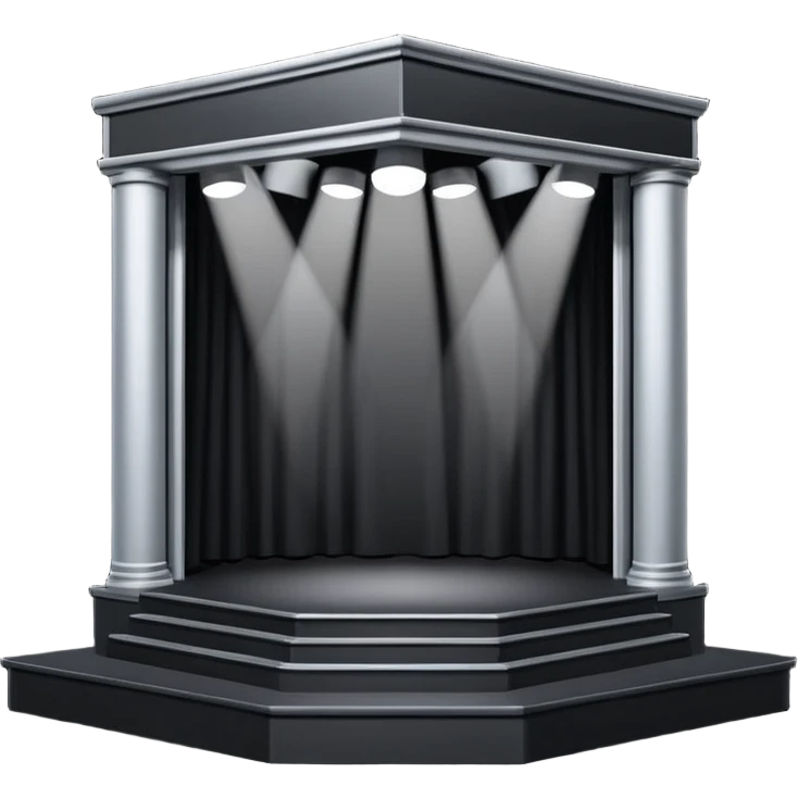 black box theatre maquette for stage black emoji