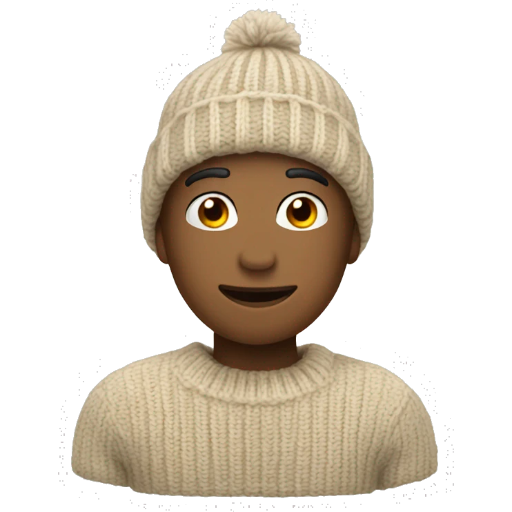 Beige knitted wool cap emoji