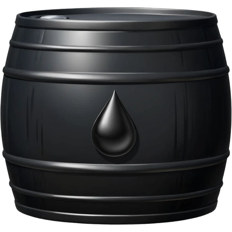 generate an ultra realistic black metal barrel without rust and with a black drop of oil on it emoji