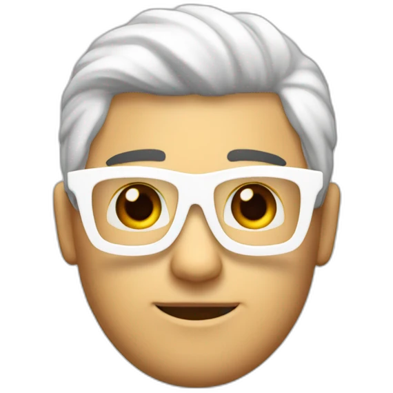 Cara Hombre blanco pelo canoso gafas rojas emoji