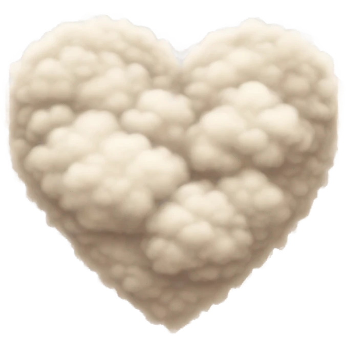 beige heart + cloud emoji