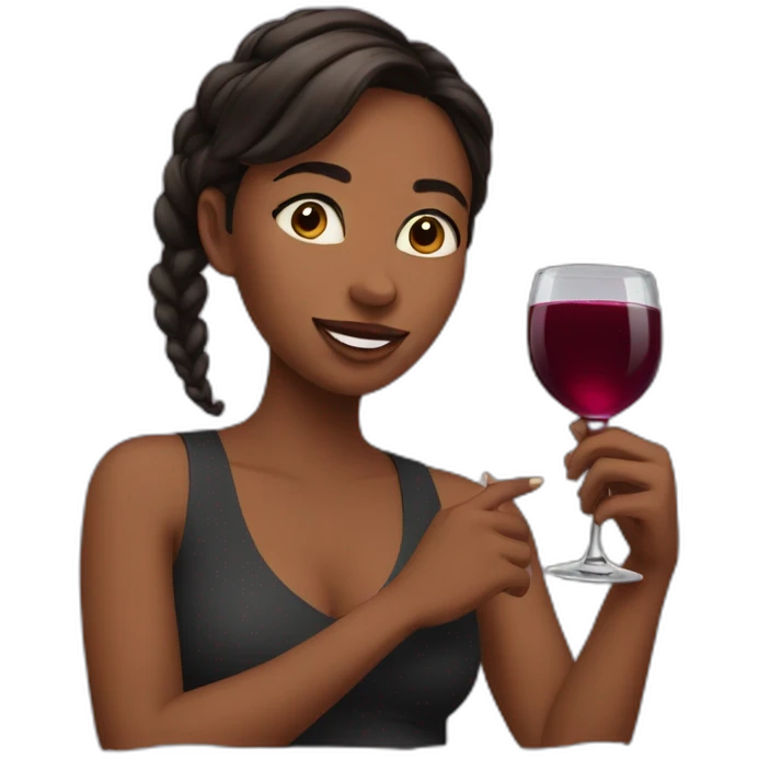 girl with wine emoji