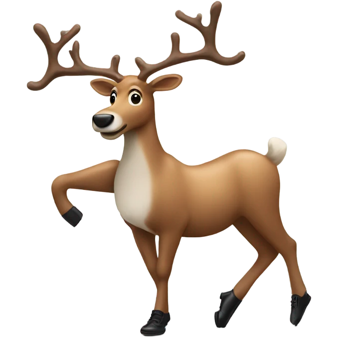 a tap dancing reindeer  emoji