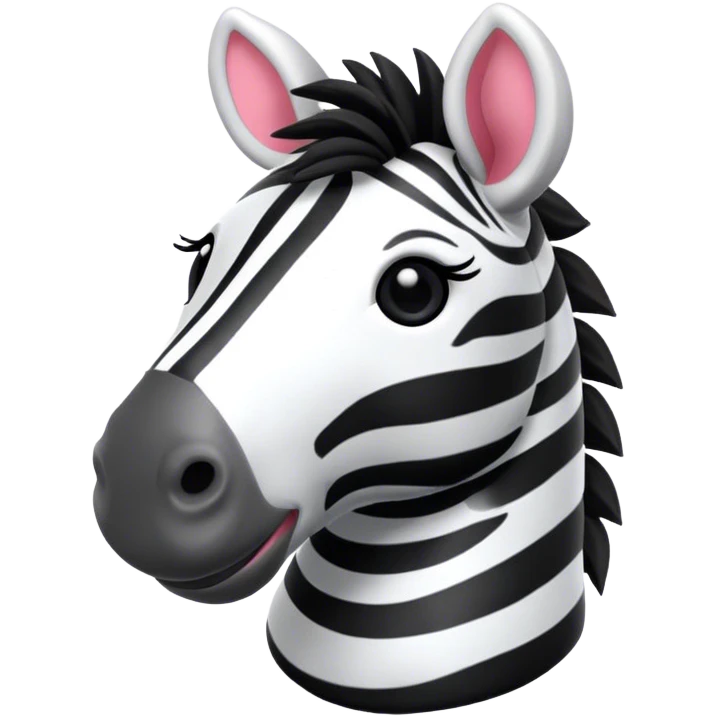 Happy zebra plush emoji