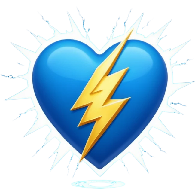 superhero lightning bolt themed heart emoji