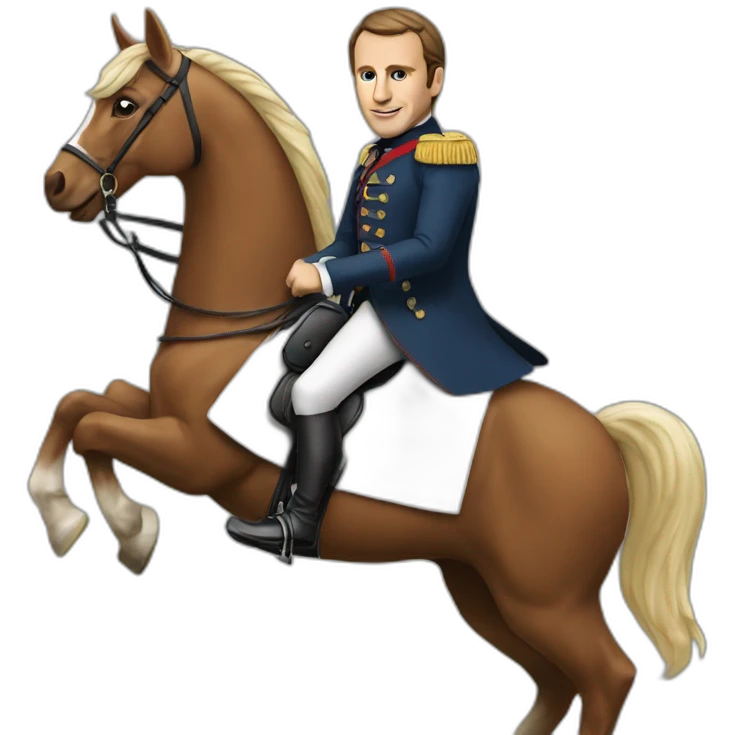 Macron sur un cheval emoji