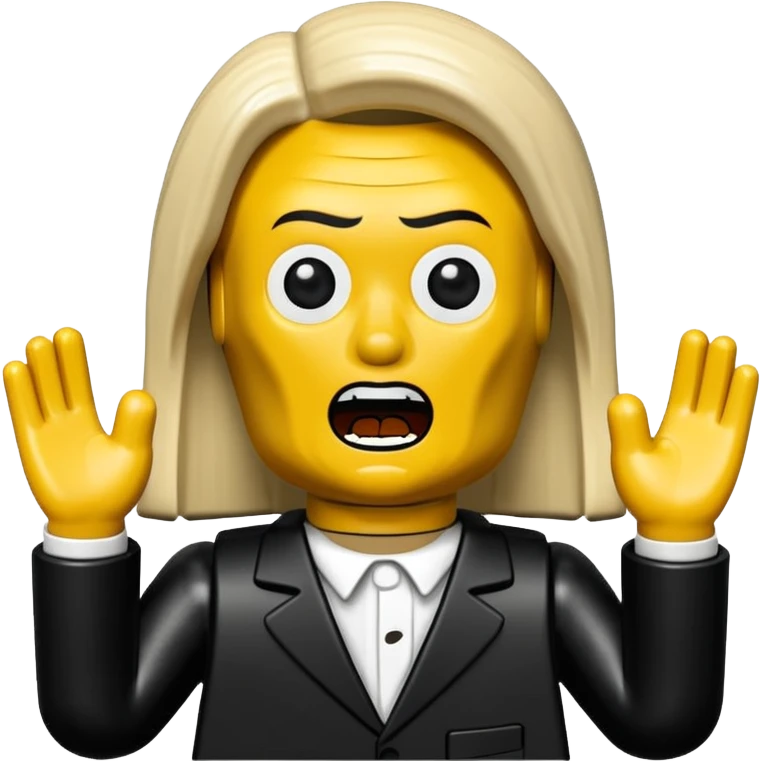 Lego minifig in the style of munch’s the scream emoji