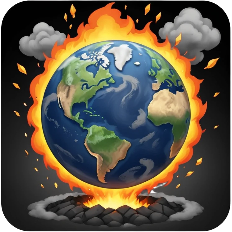 Earth hit by a meteor emoji