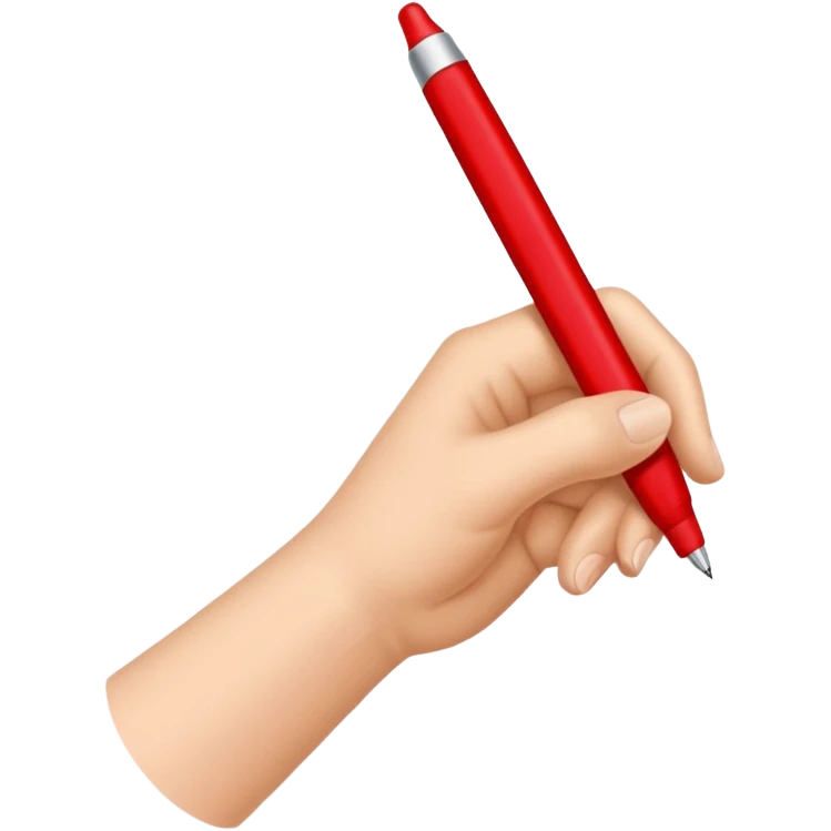 this emoji ✍🏻 with a red pen emoji