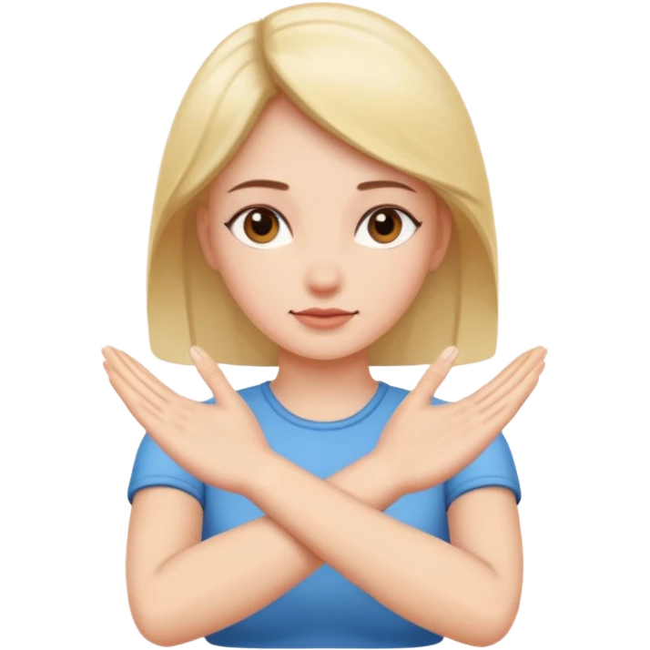decision gesture women cross hands no Signal emoji