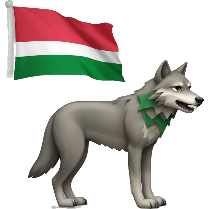 Wolf with the flag of chechnya emoji