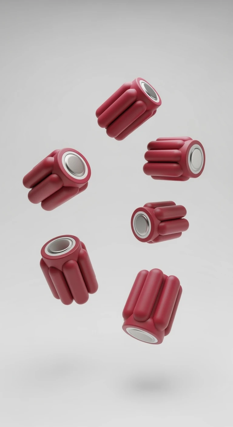 6 BATTERI INTESTINALI BORDEAUX FLUTTUANO IN ARIA, IPERREALISTICO 4K, ISOLATI SU SFONDO BIANCO emoji
