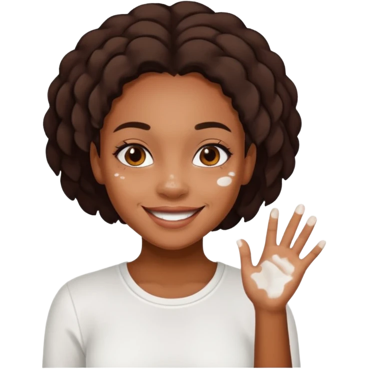 emoji of a black girls with vitiligo emoji