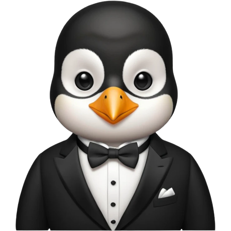 create a genius penguin wearing a classic Dior smoking emoji