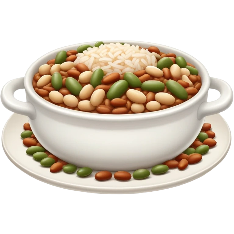 Plate of beans and rice  emoji