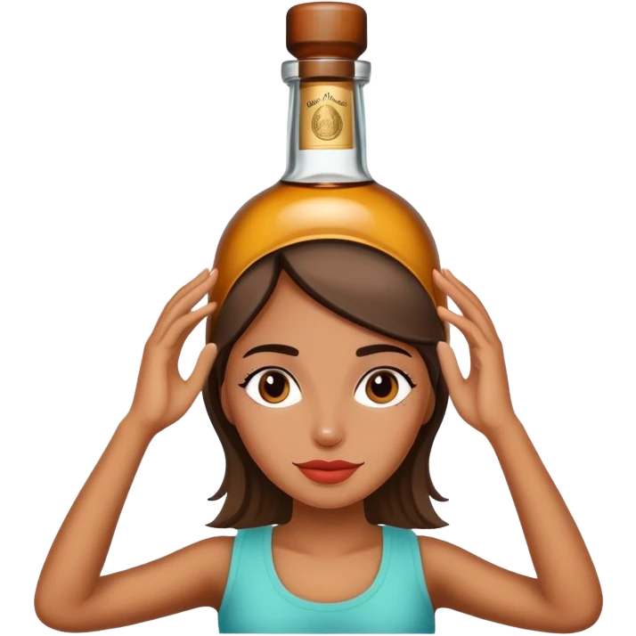 Girl with don julio bottle on head emoji