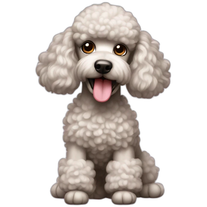 Poodle playing emoji