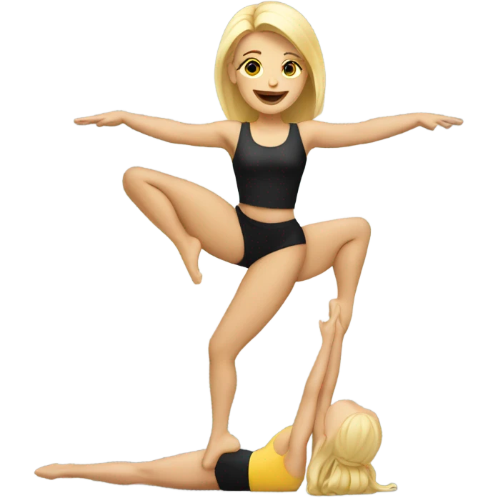 Blonde woman doing splits  emoji
