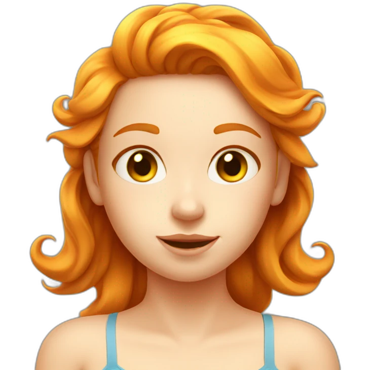 Ginger girl sun bathing  emoji