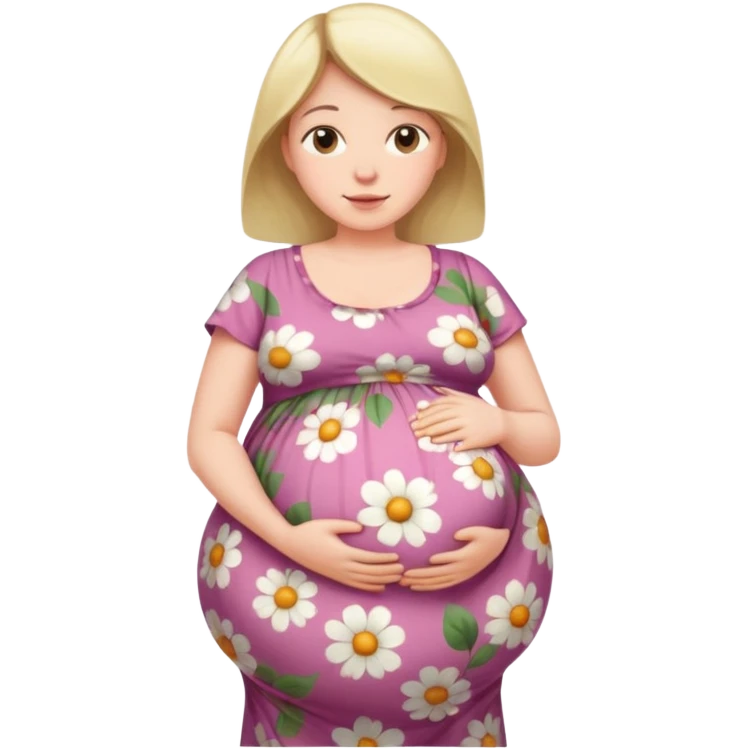heavily pregnant woman with extra large overdue  belly emoji