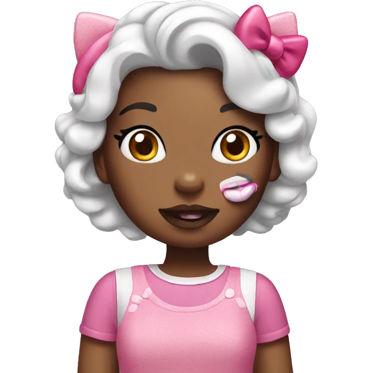 Hello kitty doing makeup  emoji