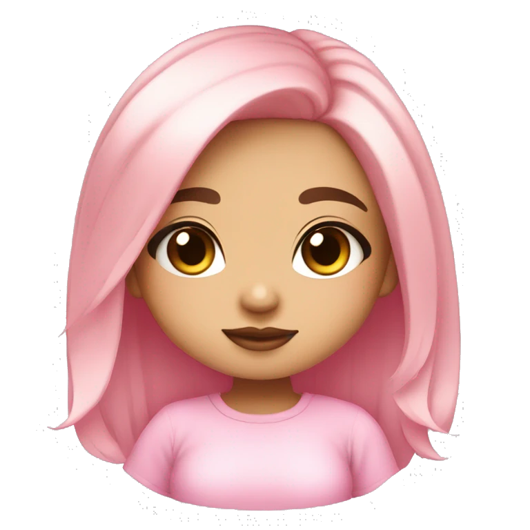 Chibi girl in pink, cute, chubby cheeks that loves fashion and everything nice that can be use as a logo emoji