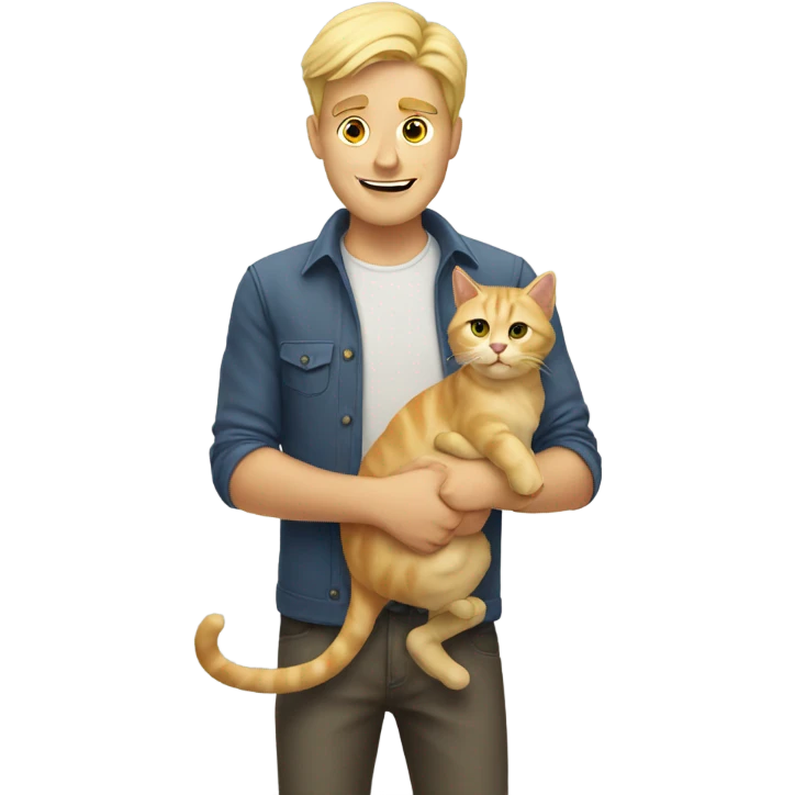 blone man playing cat emoji