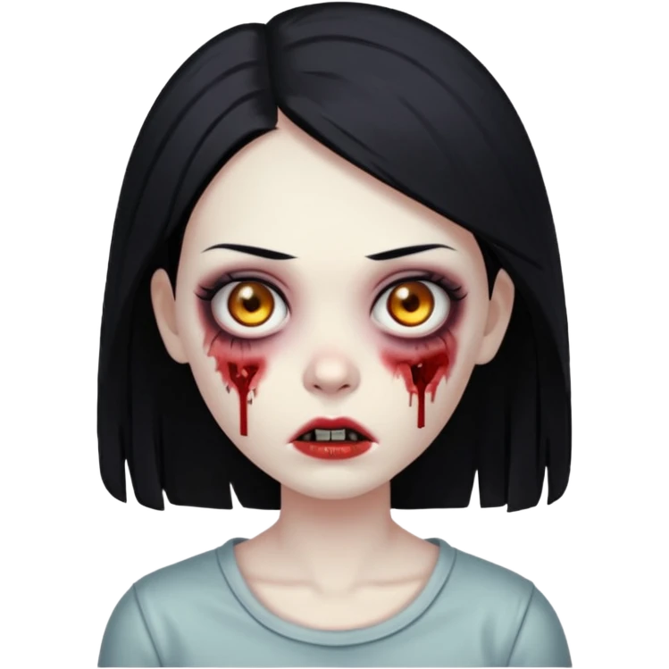 🧟‍♀️ zumbi de cabelo liso femina emoji