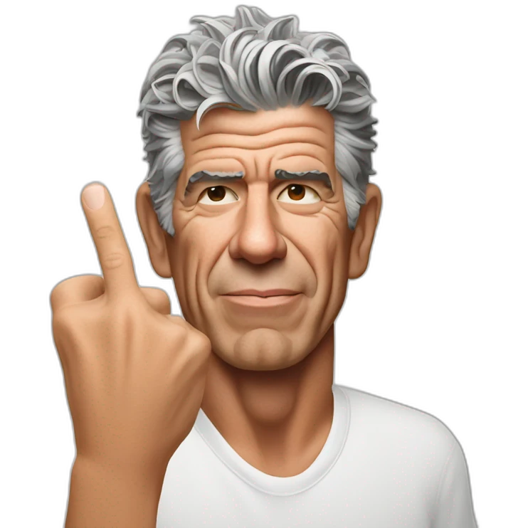 Anthony Bourdain middle finger emoji
