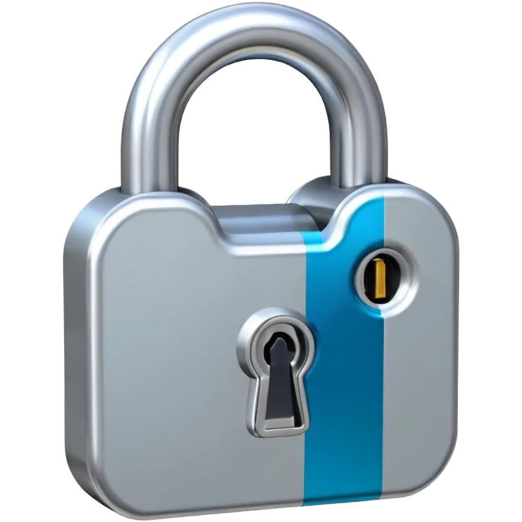 Digital glitch art style emoji, corrupted padlock emoji