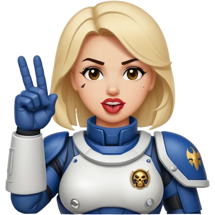 woman space marine crossed out middle finger and face with tongue out wink eye emoji