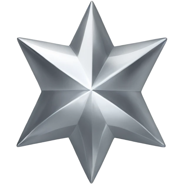 Silver chrome four-point star diamond emoji