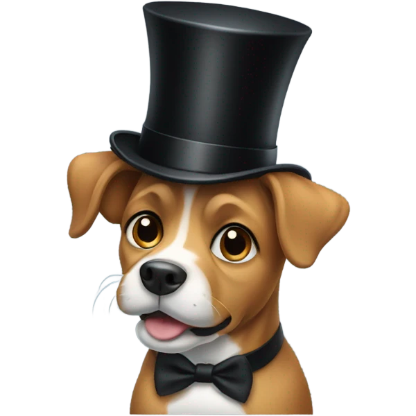 Dog wearing top hat emoji
