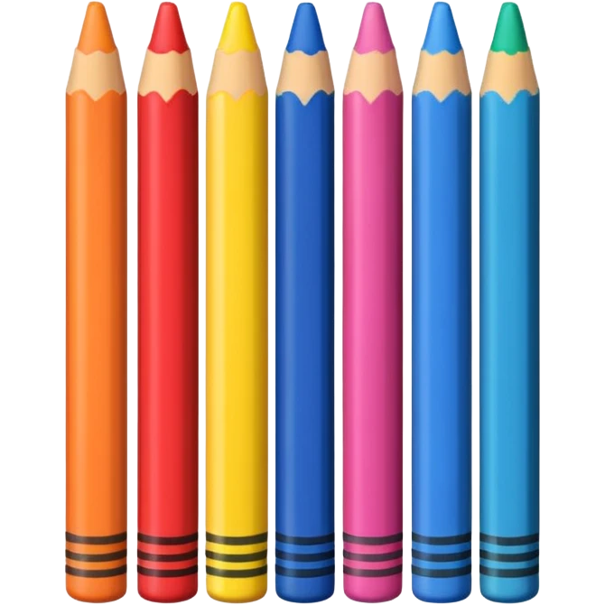 A row of crayons emoji