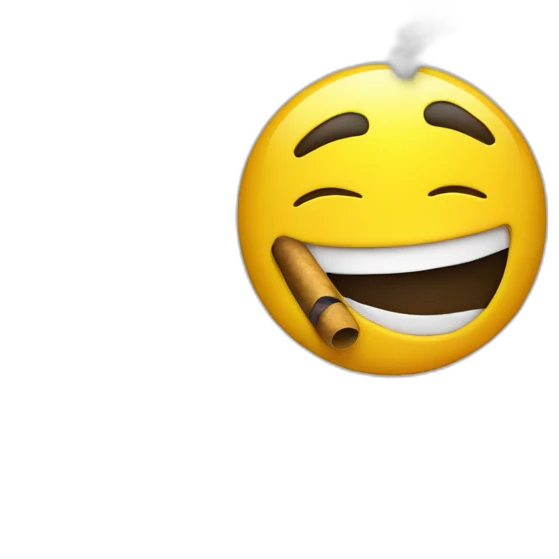 cool emoji that smokes. The emoji is the round and yellow standard formfactor emoji