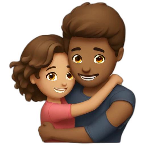 hug brown couple emoji