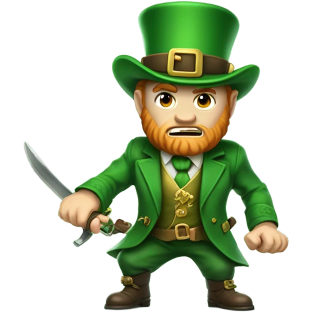Leprechaun fighting emoji
